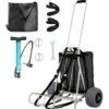Beach Carts For The Sand PVC Wheels Blade 14 In. X 14.7 In. Cargo Deck 165 Lbs. Loading Folding Sand Cart Garden Cart -Patio Furniture Shop vevor garden carts phtstcycjztp97fc2v0 64 1000