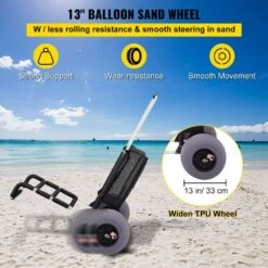 6.59 Cu. Ft. Folding Sand Cart 165 Lbs. Metal Garden Cart 33.1 In. To 51.6 In. Height With 13 In. Wheel For Picnic Beach -Patio Furniture Shop vevor garden carts phtstcyckzd127zw1v0 1f 1000