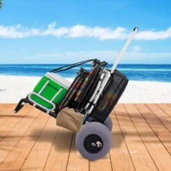6.59 Cu. Ft. Folding Sand Cart 165 Lbs. Metal Garden Cart 33.1 In. To 51.6 In. Height With 13 In. Wheel For Picnic Beach -Patio Furniture Shop vevor garden carts phtstcyckzd127zw1v0 31 1000