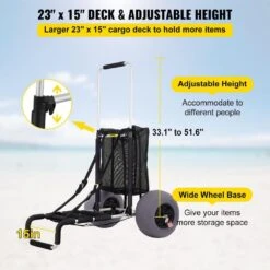 6.59 Cu. Ft. Folding Sand Cart 165 Lbs. Metal Garden Cart 33.1 In. To 51.6 In. Height With 13 In. Wheel For Picnic Beach -Patio Furniture Shop vevor garden carts phtstcyckzd127zw1v0 4f 1000