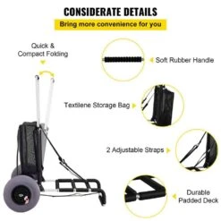 6.59 Cu. Ft. Folding Sand Cart 165 Lbs. Metal Garden Cart 33.1 In. To 51.6 In. Height With 13 In. Wheel For Picnic Beach -Patio Furniture Shop vevor garden carts phtstcyckzd127zw1v0 fa 1000