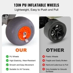 5.75 Cu.ft. Beach Fishing Cart 500 Lbs. Capacity Heavy-Duty Steel Pier Wagon Trolley Garden Cart With 4 X 13 In. PU Tire -Patio Furniture Shop vevor garden carts slkyjcbkzd00x0t74v0 4f 1000