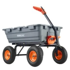 6.48 Cu. Ft. Steel Frame Poly Garden Dump Cart Dump Wagon Garden Cart Dump Cart With 2-in-1