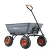 4 Cu. Ft. Dump Cart Poly With Easy To Assemble Steel Frame Dump Wagon With 2-in-1 Convertible Handle Garden Cart