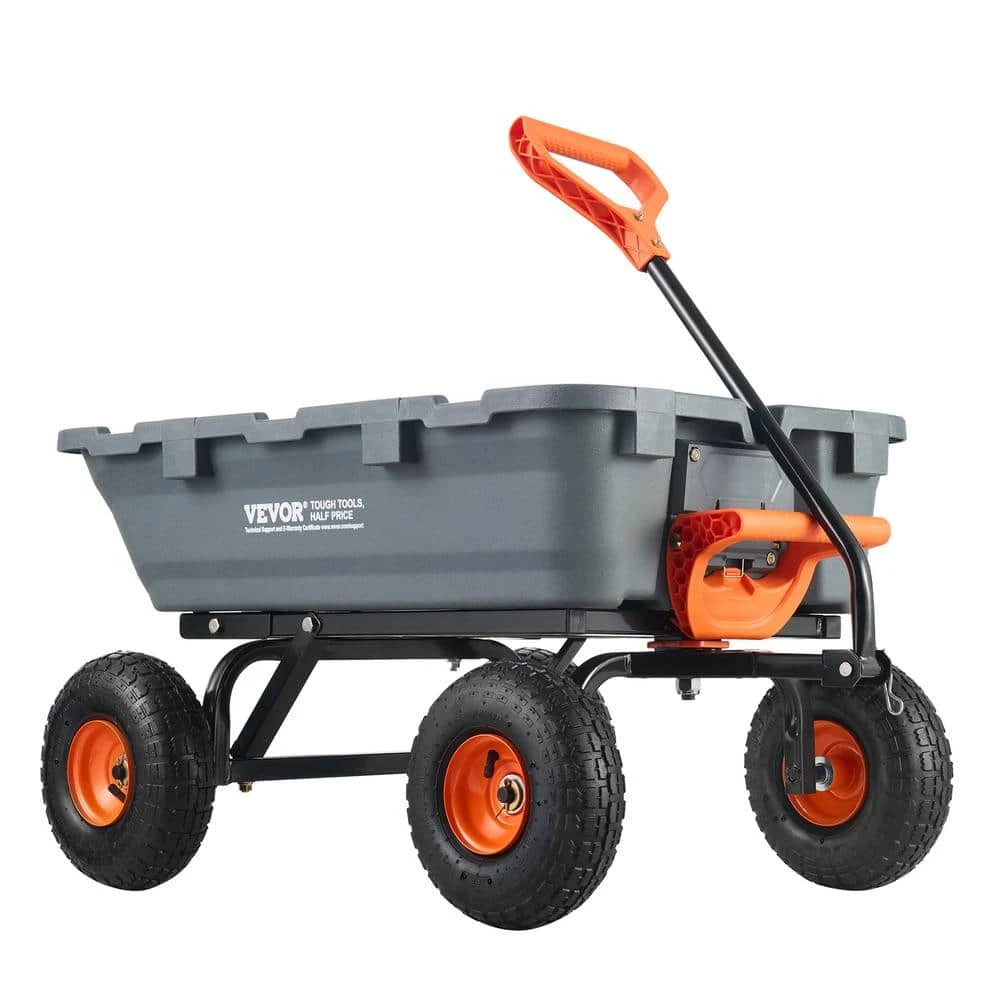 3.1 Cu. Ft. Dump Cart Poly Steel Frame Dump Wagon With 2-in-1 Convertible Handle Utility Garden Cart 3 3.1 Cu. Ft. Dump Cart Poly Steel Frame Dump Wagon With 2-in-1 Convertible Handle Utility Garden Cart