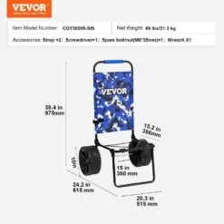 Beach Dolly With Big Wheels For Sand 8 Cu Ft PU Steel Garden Cart Cargo Deck 69 Lbs. Loading Capacity Folding -Patio Furniture Shop vevor garden carts sttcxg10inch3uv59v0 76 1000