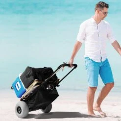 7 Cu. Ft. Steel Garden Carts 20.1 In. X 14.6 In. Cargo Deck 165 Lbs. Loading Capacity Beach Dolly W/Big Wheels For Sand -Patio Furniture Shop vevor garden carts sttcxg10inch7pt6xv0 31 1000