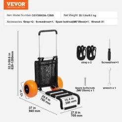 Beach Dolly With Big Wheels For Sand 5 Cu Ft Steel Garden Carts Cargo Deck 165 Lbs. Loading Capacity Folding Sand Cart -Patio Furniture Shop vevor garden carts sttcxlhj12ingsgckv0 76 1000