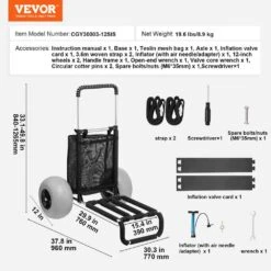 Beach Dolly With Big Wheels For Sand 11 Cu. Ft. Steel Garden Carts 29.9 In. X 15.4 In. Cargo Deck 165 Lbs. Load Capacity -Patio Furniture Shop vevor garden carts sttcxlhj12inosartv0 76 1000