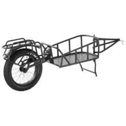 Bike Cargo Trailer 70 Lbs. Heavy-Duty Carbon Steel 2.92 Cu. Ft. Metal Garden Cart With Hitch And 20 In. Wheels