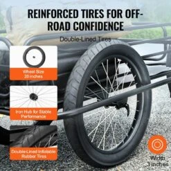 Bike Cargo Trailer 275 Lbs. Heavy-Duty 3.94 Cu. Ft. Metal Garden Cart With 20 In. Wheels And Universal Hitch -Patio Furniture Shop vevor garden carts yykhz2275b00p8ev8v0 1f 1000