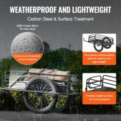 Bike Cargo Trailer 275 Lbs. Heavy-Duty 3.94 Cu. Ft. Metal Garden Cart With 20 In. Wheels And Universal Hitch -Patio Furniture Shop vevor garden carts yykhz2275b00p8ev8v0 4f 1000