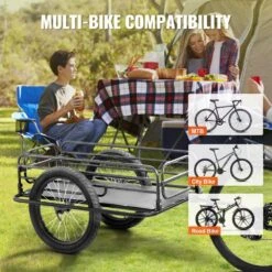 Bike Cargo Trailer 275 Lbs. Heavy-Duty 3.94 Cu. Ft. Metal Garden Cart With 20 In. Wheels And Universal Hitch -Patio Furniture Shop vevor garden carts yykhz2275b00p8ev8v0 fa 1000