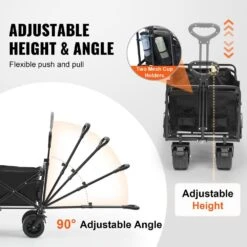 Collapsible Folding Wagon 3 Cu.ft Steel Beach Wagon Cart With All-Terrain Wheels Heavy-Duty Folding Wagon Garden Cart -Patio Furniture Shop vevor garden carts zdhybxsstchsfrw7mv0 44 1000