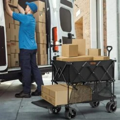 Collapsible Folding Wagon 14.12 Cu.ft Steel Beach Wagon Cart With All-Terrain Wheels Heavy-Duty Folding Garden Cart -Patio Furniture Shop vevor garden carts zdhybxsstchsxall9v0 31 1000