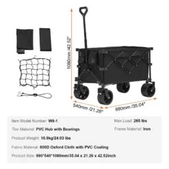 8 Cu. Ft. Steel Garden Cart Collapsible Folding Wagon 150 L Beach Folding Wagon Cart Max 265 Lbs. -Patio Furniture Shop vevor garden carts zdhybxsstclhs27cav0 76 1000