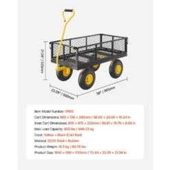 900 Lbs. 3.45 Cu. Ft. Heavy Duty Steel, Garden Cart, Garden Wagon Cart On Wheels, Outdoor Metal Yard Utility Wagon Carts 16 900 Lbs. 3.45 Cu. Ft. Heavy Duty Steel, Garden Cart, Garden Wagon Cart On Wheels, Outdoor Metal Yard Utility Wagon Carts -Patio Furniture Shop vevor garden carts zxhytchh900l1ua7kv0 76 1000
