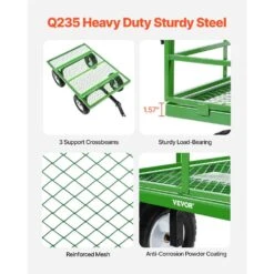 1200 Lbs. 9.03 Cu. Ft. Steel Garden Cart Pullable Garden Wagon Yard Cart 2 In 1 Outdoor Metal Utility Wagon Yard Trailer -Patio Furniture Shop vevor garden carts zxhytcls1200cpjjev0 1f 1000