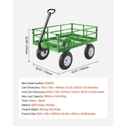 1200 Lbs. 9.03 Cu. Ft. Steel Garden Cart Pullable Garden Wagon Yard Cart 2 In 1 Outdoor Metal Utility Wagon Yard Trailer -Patio Furniture Shop vevor garden carts zxhytcls1200cpjjev0 76 1000