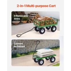 900 Lbs. 4.52 Cu. Ft. Steel, Garden Cart On Wheels, Pullable Garden Wagon Yard Cart, Outdoor Metal Utility Wagon -Patio Furniture Shop vevor garden carts zxhytcls900bg0tn3v0 4f 1000