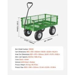 900 Lbs. 4.52 Cu. Ft. Steel, Garden Cart On Wheels, Pullable Garden Wagon Yard Cart, Outdoor Metal Utility Wagon -Patio Furniture Shop vevor garden carts zxhytcls900bg0tn3v0 76 1000