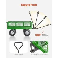 900 Lbs. 4.52 Cu. Ft. Steel, Garden Cart On Wheels, Pullable Garden Wagon Yard Cart, Outdoor Metal Utility Wagon -Patio Furniture Shop vevor garden carts zxhytcls900bg0tn3v0 fa 1000