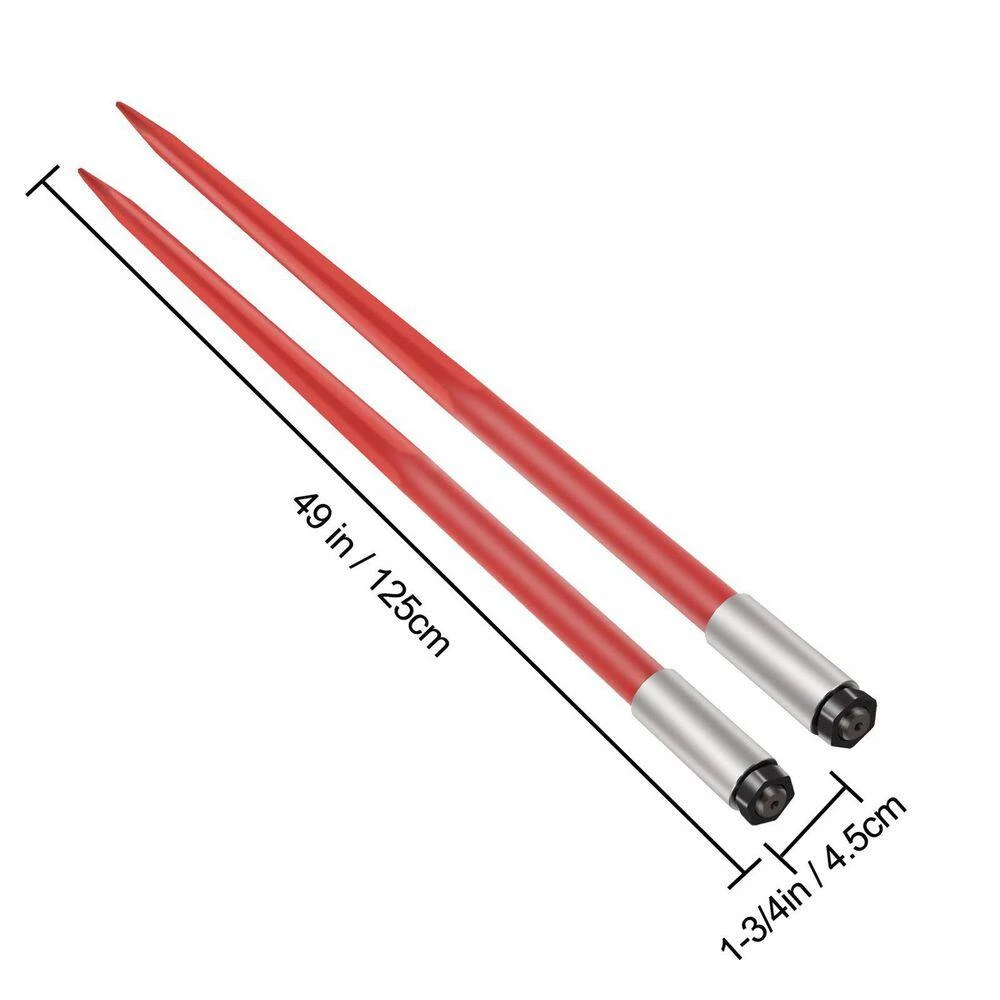 49 In. Hay Bale Spike Garden Fork 1-3/4 In. 3000 Lbs. Load With Hex Nut Sleeve Quick Attach For Bucket Tractor (2-Pack) 9 49 In. Hay Bale Spike Garden Fork 1-3/4 In. 3000 Lbs. Load With Hex Nut Sleeve Quick Attach For Bucket Tractor (2-Pack) - Image 7