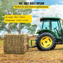 Hay Spear 49 In. Bale Spear 3000 Lbs. Capacity Bale Spike Quick Attach Square Hay Bale Spears 1 3/4 In. Wide Garden Fork -Patio Furniture Shop vevor garden forks cm45x12503000dtt1v0 c3 1000