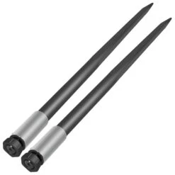 49 In. Hay Spear Spike Quick Attach Garden Forks 4000 Lbs. With Hex Nut And Sleeve For Buckets Tractors (2-Pieces)