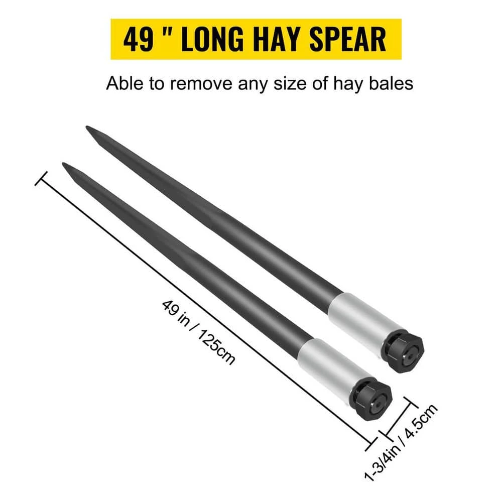49 In. Hay Spear Spike Quick Attach Garden Forks 4000 Lbs. With Hex Nut And Sleeve For Buckets Tractors (2-Pieces) 9 49 In. Hay Spear Spike Quick Attach Garden Forks 4000 Lbs. With Hex Nut And Sleeve For Buckets Tractors (2-Pieces) - Image 7