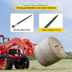 49 In. Hay Spear Spike Quick Attach Garden Forks 4000 Lbs. With Hex Nut And Sleeve For Buckets Tractors (2-Pieces) 15 49 In. Hay Spear Spike Quick Attach Garden Forks 4000 Lbs. With Hex Nut And Sleeve For Buckets Tractors (2-Pieces) -Patio Furniture Shop vevor garden forks cm49yc4000dtt2z01v0 fa 1000