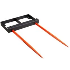 49 In. Hay Spear Bale Spears 3000 Lbs Loading Capacity Skid Steer Loader Tractor Bucket Attachment Garden Fork
