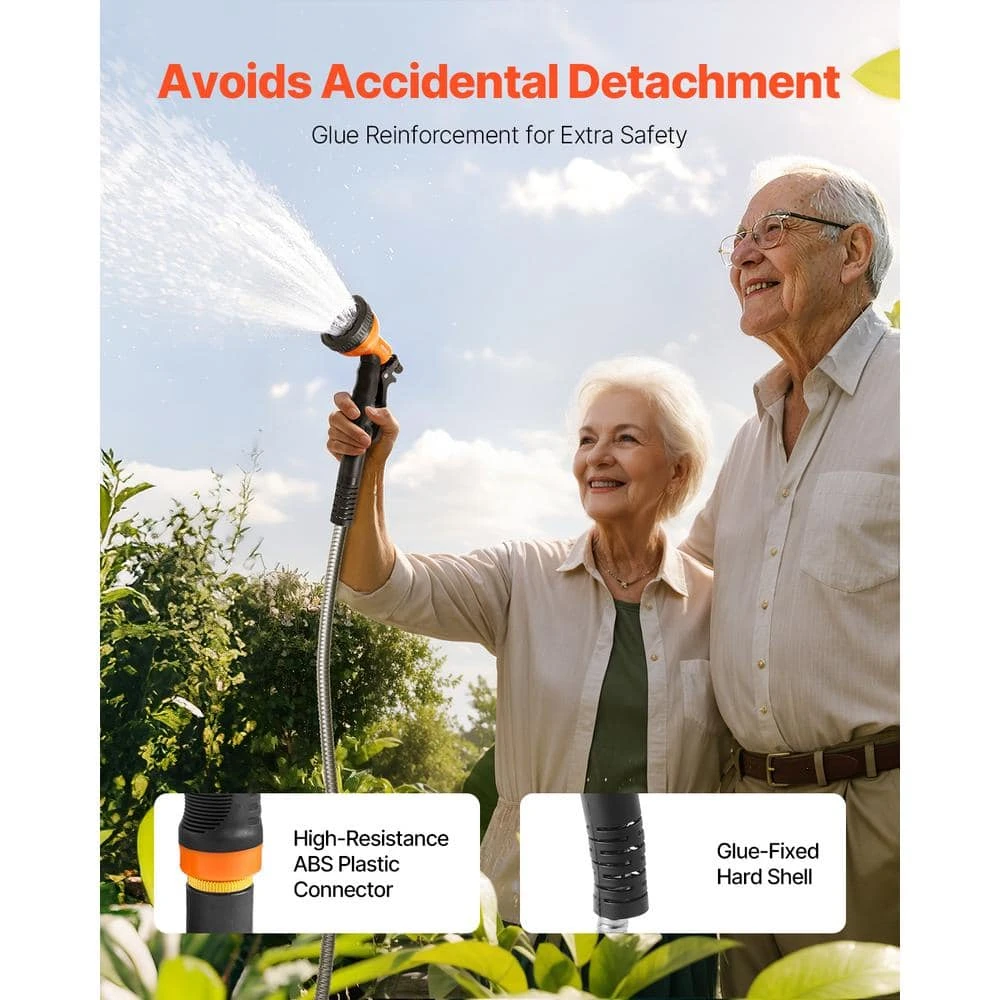 Metal Garden Hose. Fitting Size X 100 Ft. Rust Proof Stainless Steel Water Hose, Heavy Duty Backyard Hose. 8 Metal Garden Hose. Fitting Size X 100 Ft. Rust Proof Stainless Steel Water Hose, Heavy Duty Backyard Hose. - Image 6