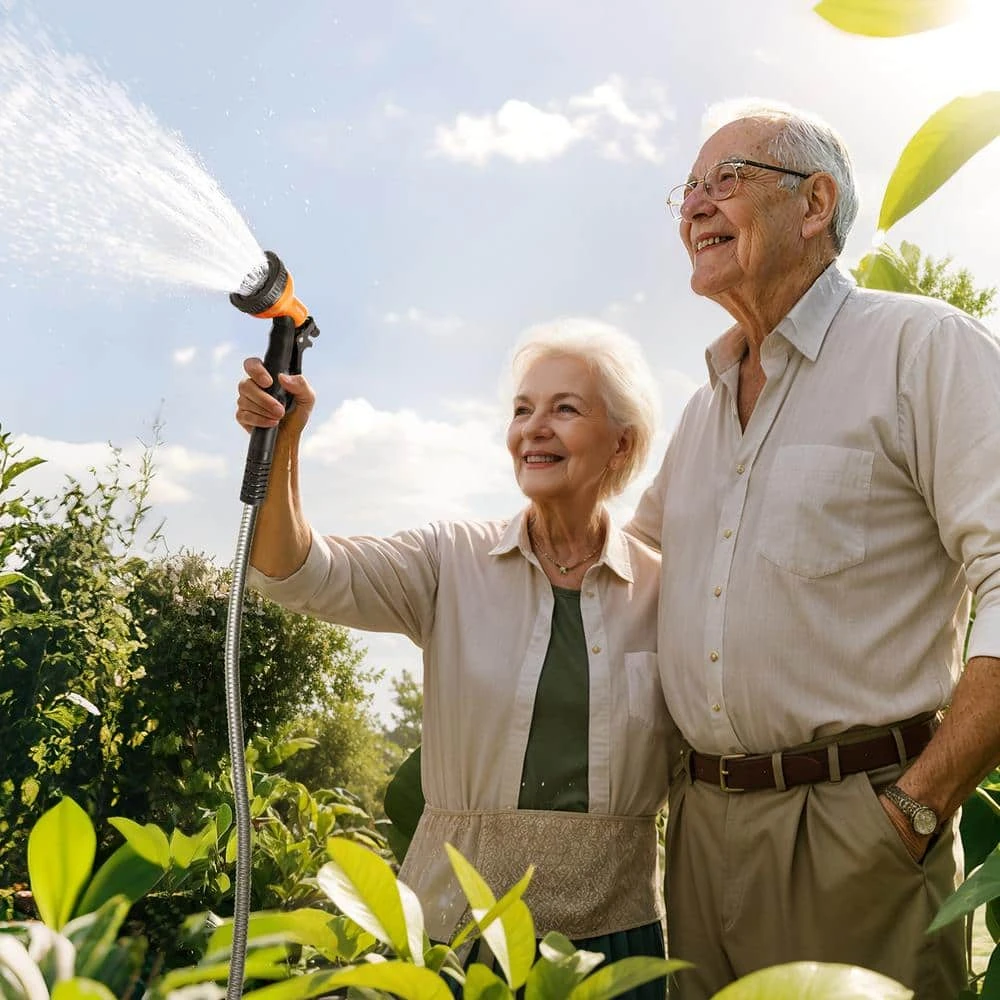 Metal Garden Hose, 0.39 In. Dia X 150 Ft. Rust Proof Stainless Steel Water Hose, Heavy Duty Backyard Hose, 10-Nozzle 10 Metal Garden Hose, 0.39 In. Dia X 150 Ft. Rust Proof Stainless Steel Water Hose, Heavy Duty Backyard Hose, 10-Nozzle - Image 8