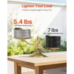 Metal Garden Hose Fitting Size X 50 Ft. Rust Proof Stainless Steel Water Hose, Heavy Duty Backyard Hose -Patio Furniture Shop vevor garden hoses jstyrg50ft00p92m6v0 1f 1000