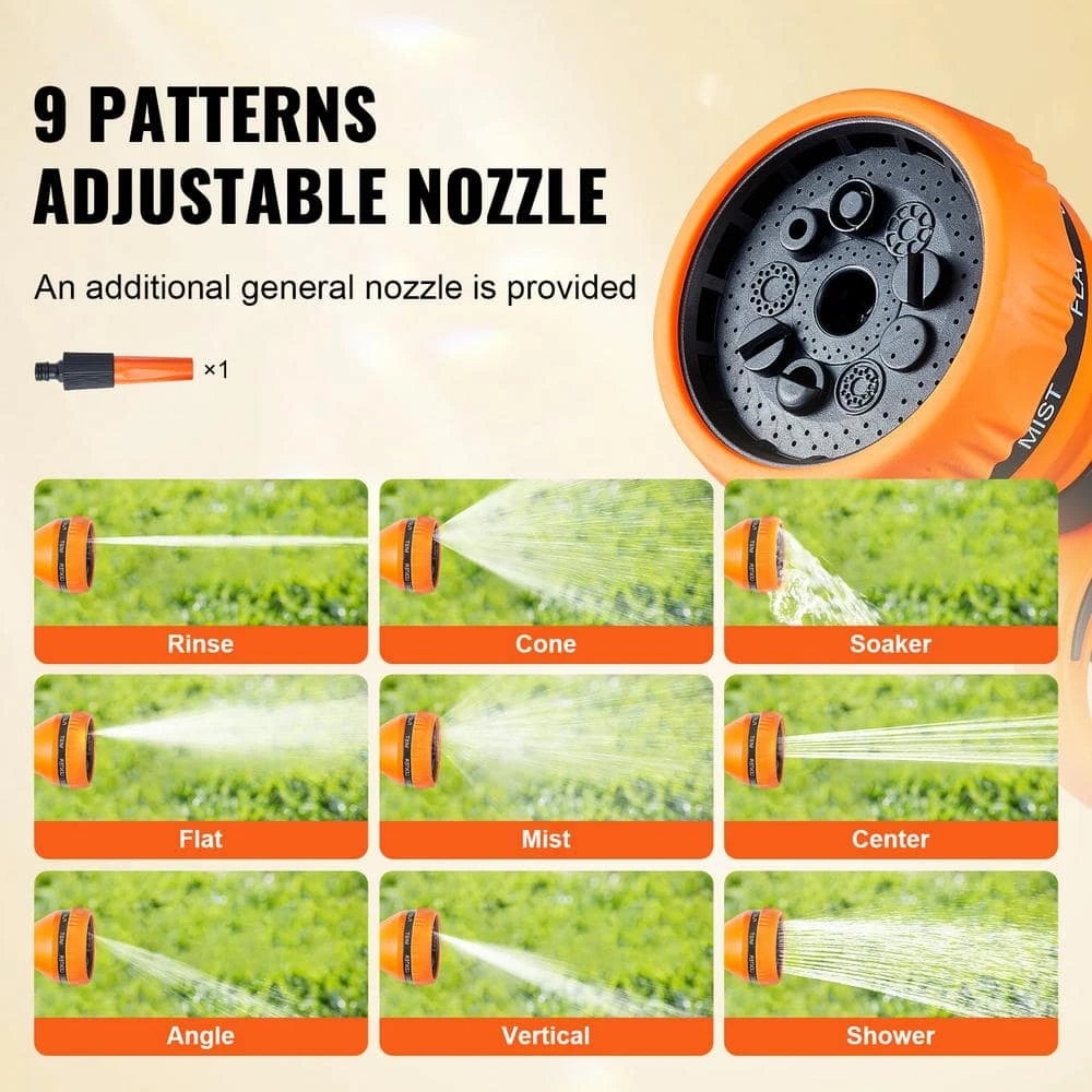 Retractable Hose Reel 5/8 In. Dia X 84 Ft. Garden Water Hose Reel W/9-Pattern Nozzle 180° Swivel Bracket Wall-Mounted 7 Retractable Hose Reel 5/8 In. Dia X 84 Ft. Garden Water Hose Reel W/9-Pattern Nozzle 180° Swivel Bracket Wall-Mounted - Image 5