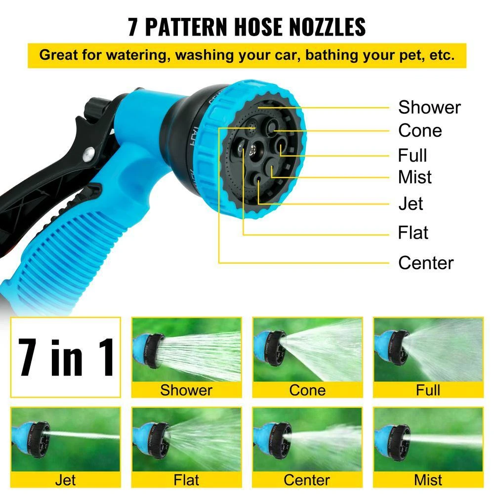Retractable Hose Reel 1/2 In. X 75 Ft. Wall Mounted Garden Hose Reel With Swivel Bracket And 7 Pattern Nozzle Water Hose 8 Retractable Hose Reel 1/2 In. X 75 Ft. Wall Mounted Garden Hose Reel With Swivel Bracket And 7 Pattern Nozzle Water Hose - Image 6