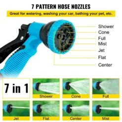 Retractable Hose Reel 5/8 In. X 90 Ft. Wall Mounted Garden Hose Reel With Swivel Bracket And 7 Pattern Nozzle Water Hose -Patio Furniture Shop vevor garden hoses sss90ft58inchxw0av0 fa 1000