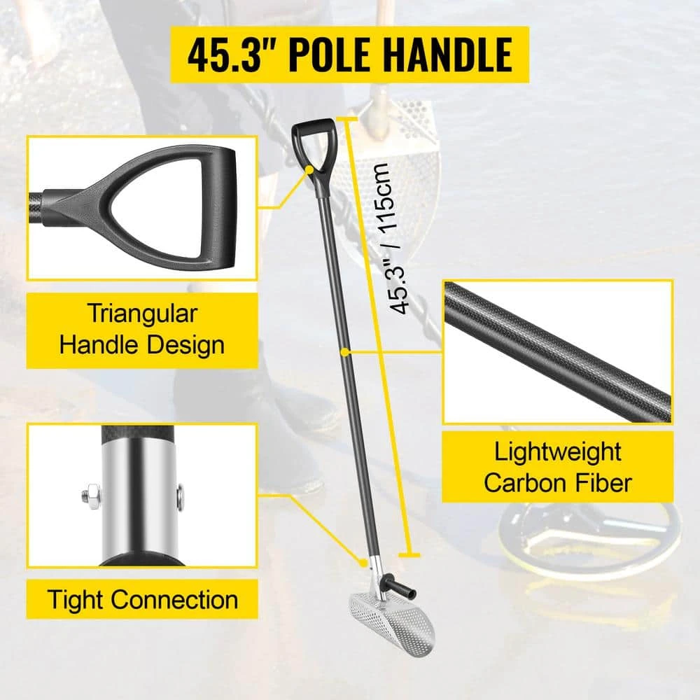 Metal Detector Sand Scoop 45.3 In. Garden Trowel Stainless Steel Metal Detecting Beach Sand Scoop 6 Metal Detector Sand Scoop 45.3 In. Garden Trowel Stainless Steel Metal Detecting Beach Sand Scoop - Image 4