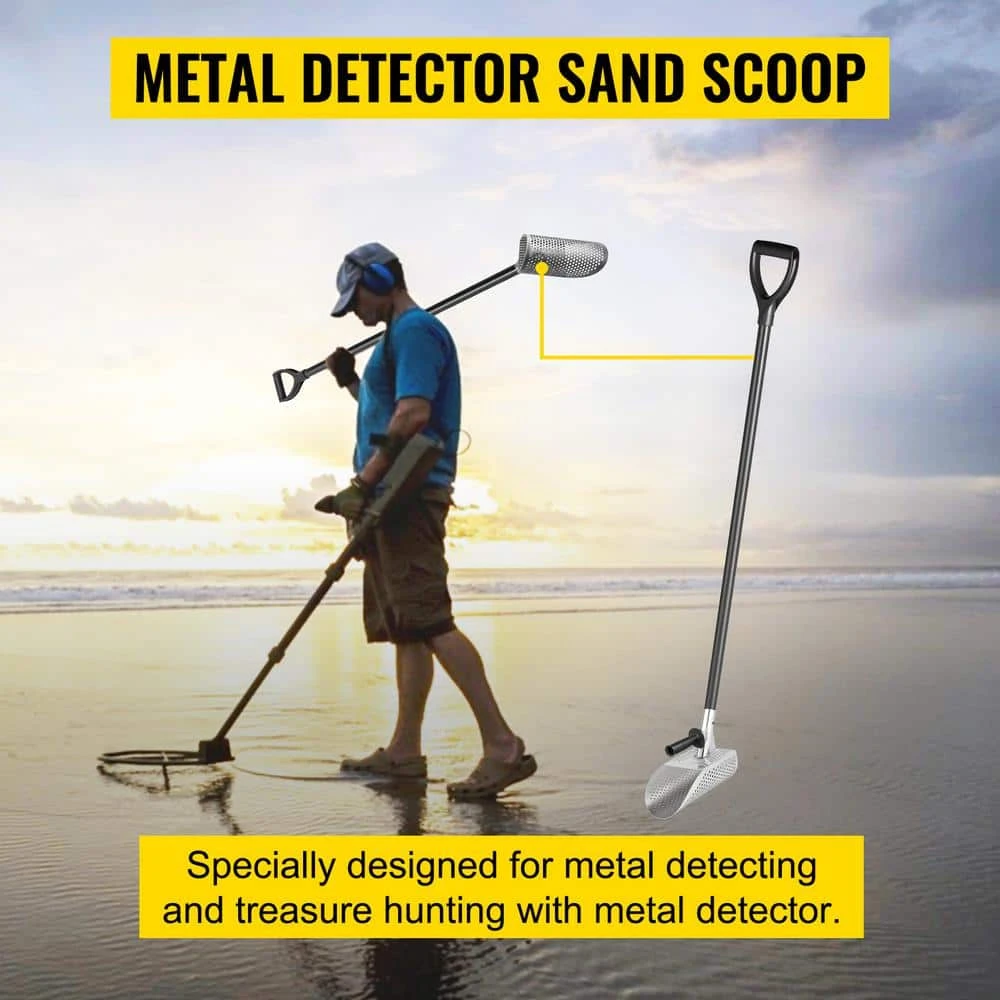 Metal Detector Sand Scoop 45.3 In. Garden Trowel Stainless Steel Metal Detecting Beach Sand Scoop 7 Metal Detector Sand Scoop 45.3 In. Garden Trowel Stainless Steel Metal Detecting Beach Sand Scoop - Image 5