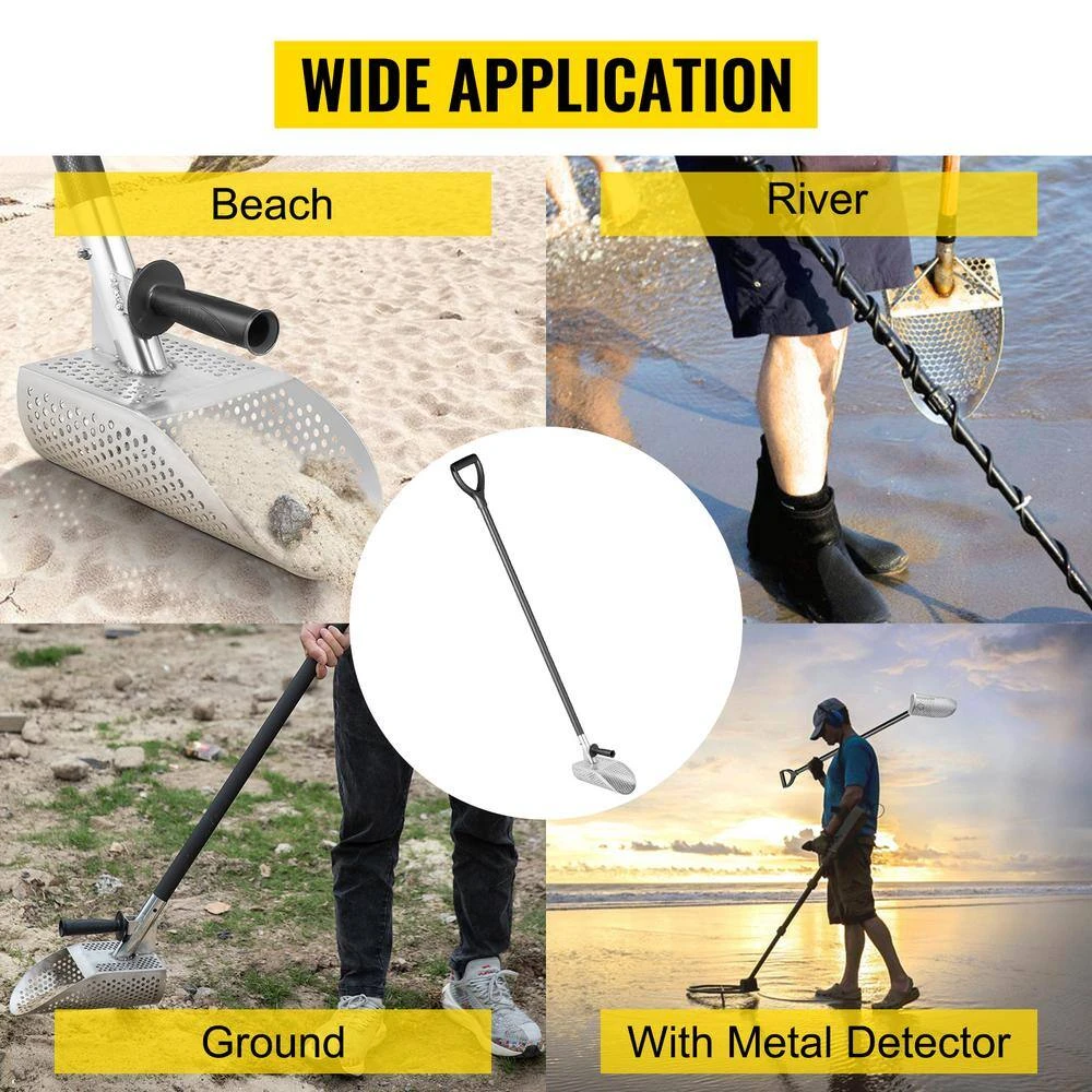 Metal Detector Sand Scoop 45.3 In. Garden Trowel Stainless Steel Metal Detecting Beach Sand Scoop 9 Metal Detector Sand Scoop 45.3 In. Garden Trowel Stainless Steel Metal Detecting Beach Sand Scoop - Image 7