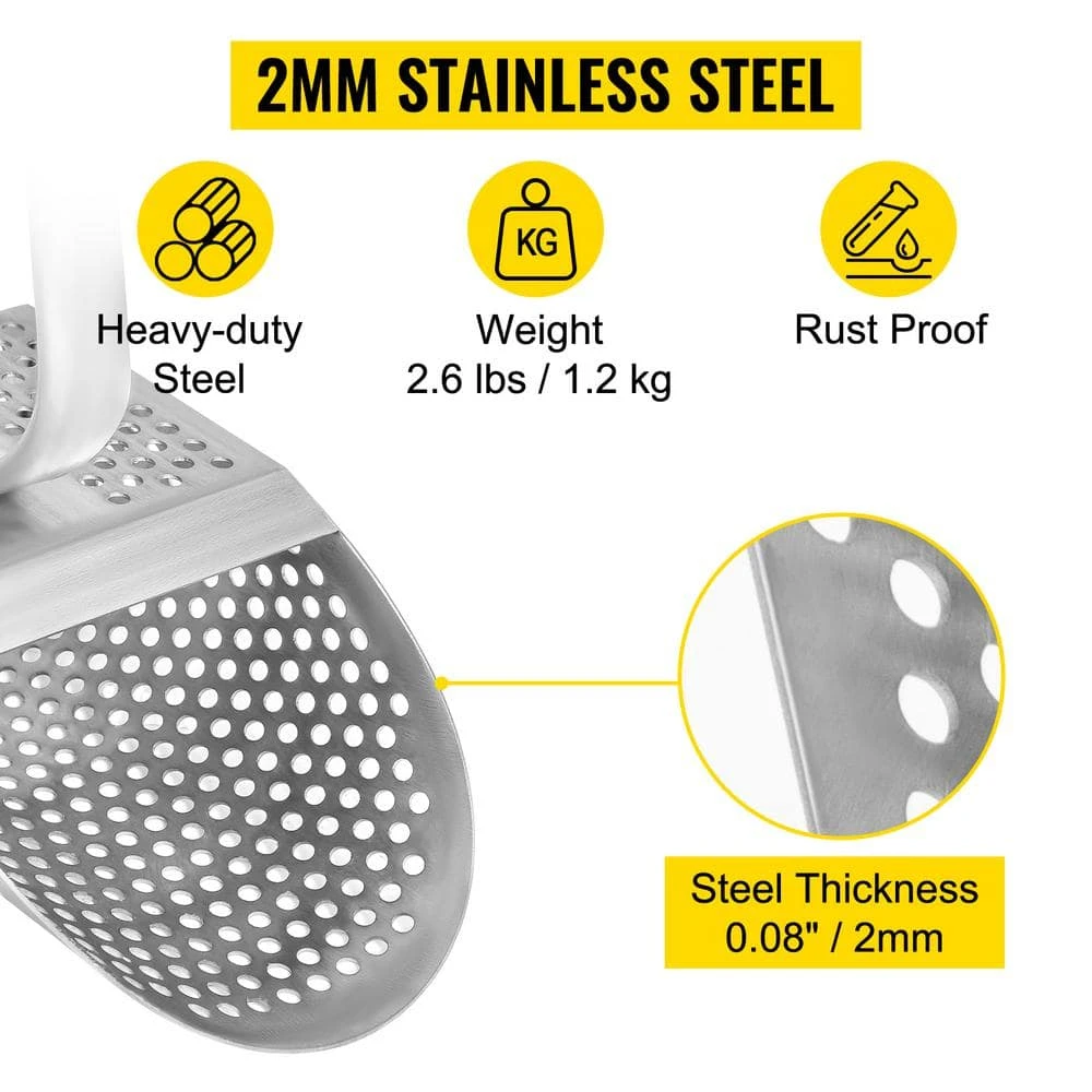 Metal Detector Sand Scoop 24.4 In. Garden Trowel Stainless Steel Metal Detecting Beach Sand Scoop Beach Metal Scoop 5 Metal Detector Sand Scoop 24.4 In. Garden Trowel Stainless Steel Metal Detecting Beach Sand Scoop Beach Metal Scoop - Image 3