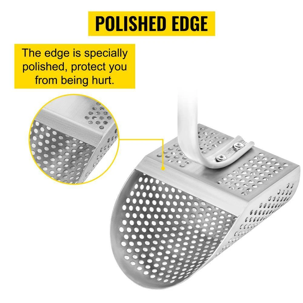 Metal Detector Sand Scoop 24.4 In. Garden Trowel Stainless Steel Metal Detecting Beach Sand Scoop Beach Metal Scoop 8 Metal Detector Sand Scoop 24.4 In. Garden Trowel Stainless Steel Metal Detecting Beach Sand Scoop Beach Metal Scoop - Image 6