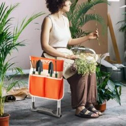 Folding Garden Kneeler And Seat, 330 Lbs. Load Capacity, 10 In. EVA Wide Pad, Portable Garden Stool, Tool Bag -Patio Furniture Shop vevor gardening tool accessories ycgdjhs1010invzh5v0 31 1000