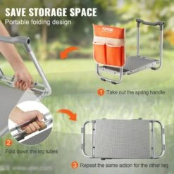 Folding Garden Kneeler And Seat, 330 Lbs. Load Capacity, 10 In. EVA Wide Pad, Portable Garden Stool, Tool Bag -Patio Furniture Shop vevor gardening tool accessories ycgdjhs1010invzh5v0 44 1000