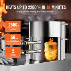 Propane Melting Furnace Kit, 16KG/35lbs Gas Metal Melting Furnace Kit, Dual Burner Foundry Home Kiln With Crucibles -Patio Furniture Shop vevor grill burners bwrjlshqsymg2gmygv0 4f 1000