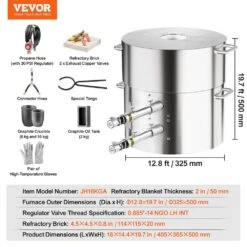 Propane Melting Furnace Kit, 16KG/35lbs Gas Metal Melting Furnace Kit, Dual Burner Foundry Home Kiln With Crucibles -Patio Furniture Shop vevor grill burners bwrjlshqsymg2gmygv0 76 1000