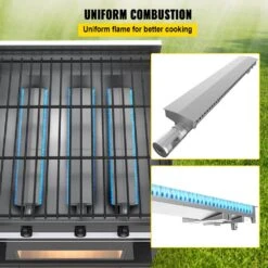 Grill Burners Stainless Steel BBQ Burners Replacement Grill Burner Replacement With 15.9 In. L Flame Grill (4-Pack) -Patio Furniture Shop vevor grill burners bxgrsq3v4safepep4v0 1f 1000