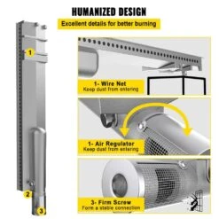 Grill Burners Stainless Steel BBQ Burners Replacement Grill Burner Replacement With 15.9 In. L Flame Grill (4-Pack) -Patio Furniture Shop vevor grill burners bxgrsq3v4safepep4v0 44 1000