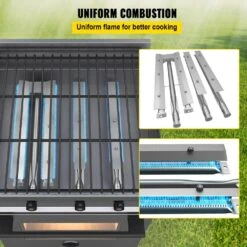 BBQ Burners Replacement Stainless Steel Burner Grill Part Kit With Air Flap Grill Burner Replacement (3-Pack) -Patio Furniture Shop vevor grill burners bxgrsq5rxma48rmt6v0 1f 1000
